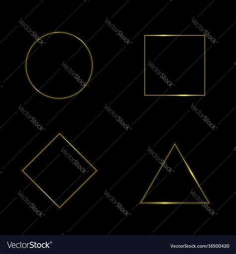 Golden Geometric Shapes Royalty Free Vector Image