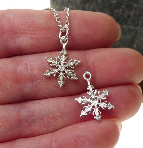 Sterling Silver Snowflake Necklace, Snowflake Charm ...