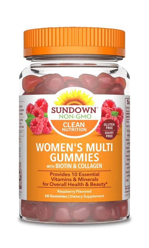 Sundown Naturals Women S Multivitamin Gummies With Biotin Raspberry Flavored 60 Gummies
