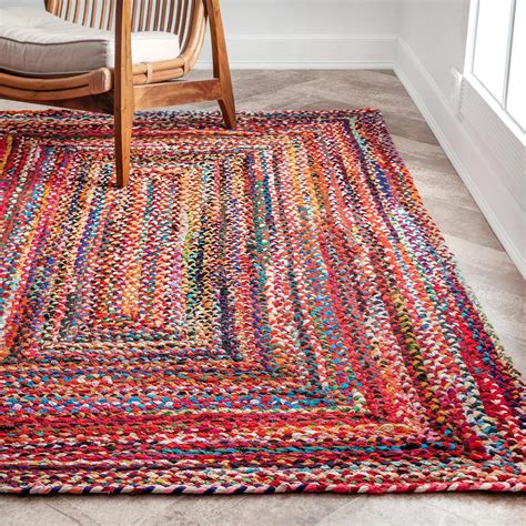 Nuloom Tammara Colorful Braided Multi 5 Ft X 8 Ft Area Rug Mgnm04a