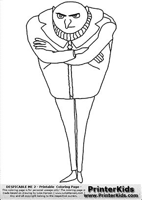 Gru with gun and name coloring page. Gru Coloring Pages at GetDrawings | Free download