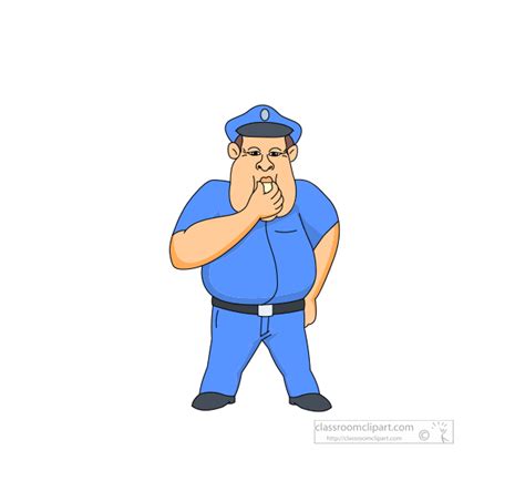 Animated Clipart Traffic Control Police Officer With Wistle Animated