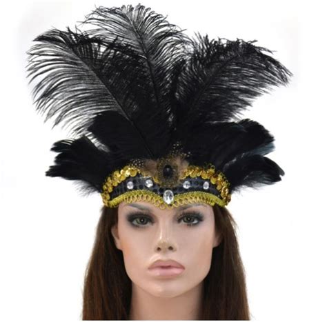 HOT SALES New Arrival Women Sequins Rhinestone Feather Headband Show