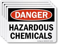 Danger Hazardous Chemicals Label SKU LB 2536