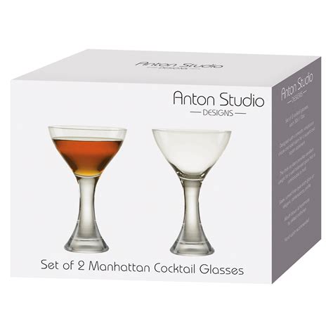 Set Of 2 Manhattan Cocktail Glasses The Drh Collection