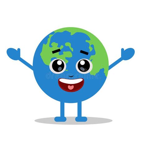 Earth Cartoon Mascot Character Stock Vector Illustration Of Globe