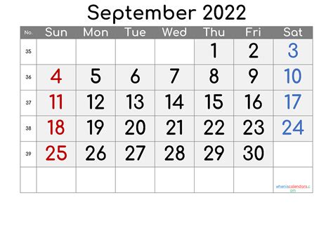 20 September 2022 Calendar Printable Pdf Us Holidays Blank September
