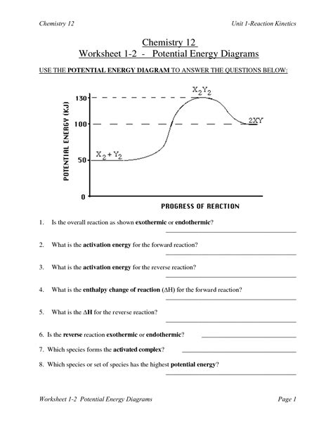 15 Potential Energy Worksheets With Answer Key