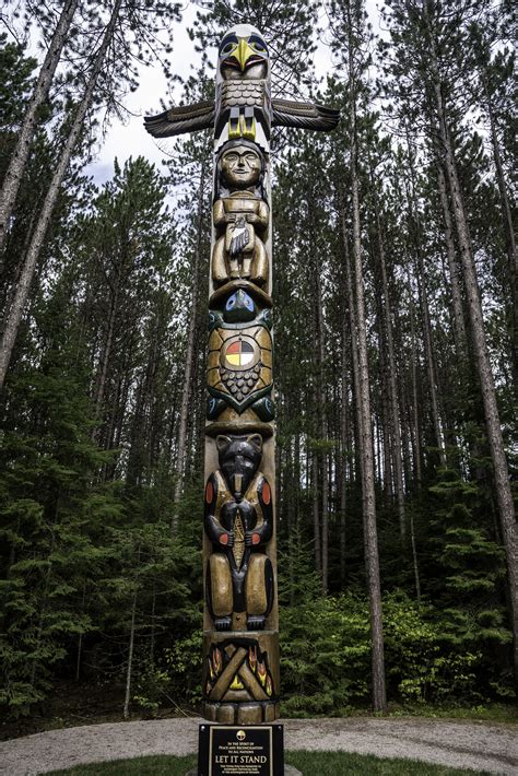 Totem Pole In Algonquin Provincial Park Ontario Image Free Stock
