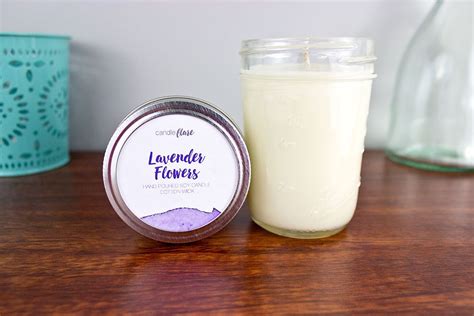 Candleflare Lavender Flowers Soy Candle In Half Pint Mason Jar