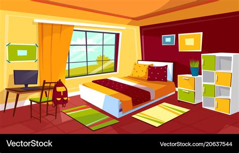 Teenager Bedroom Cartoon Royalty Free Vector Image