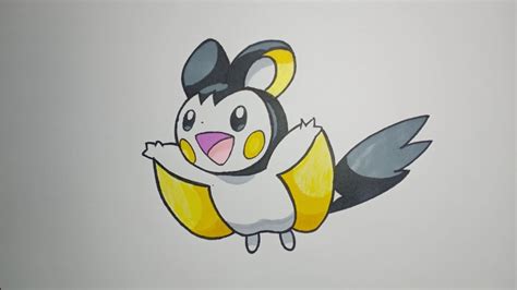 How To Draw Emonga Pokemon Very Easy Youtube