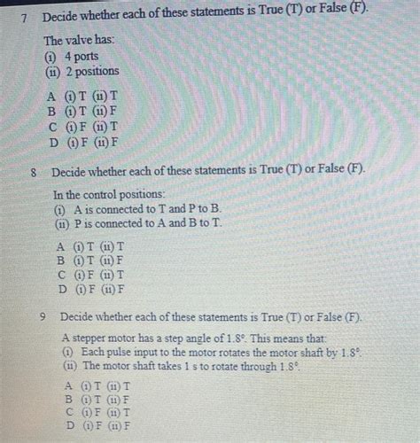 Solved 1 Decide Whether Each Of These Statements Is True T