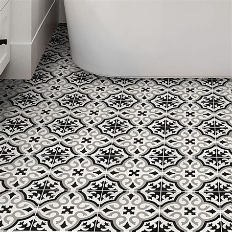 Homebase Black Vinyl Floor Tiles Floor Roma