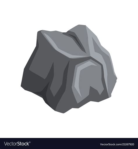 Gray Stone With Lights And Shadows Cartoon Vector Image