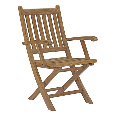 Enjoy the fresh air as you sit back and rest your arms on the smooth armrests on these chairs. Modterior :: Outdoor :: Outdoor Chairs :: Marina Outdoor Patio Teak Folding Chair in Natural