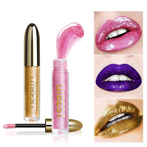 Long Lasting Lipsticks Womens Fashion Glitter Flip Metallic Matte