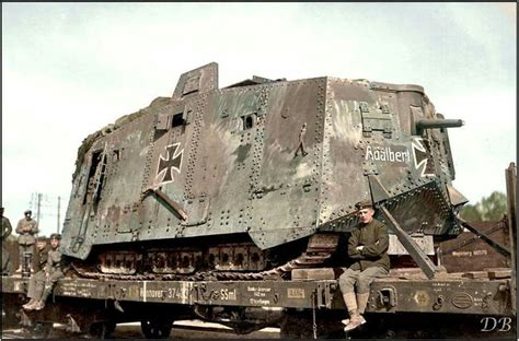 A German A V Heavy Tank Nicknamed Adalbert Is Seen Here With Two Of