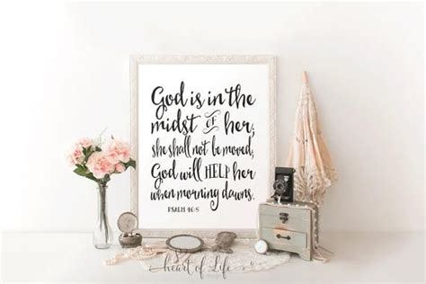 God Is In The Midst Of Her Psalm 46 5 Printable Bible Verse Etsy