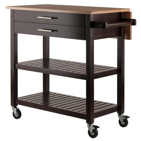 Cappuccino Natural Winsome Wood Kitchen Carts 40826 64 600 