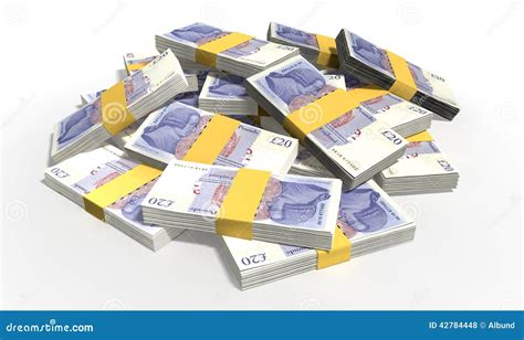 British Pound Sterling Notes Scattered Pile Stock Photo Image 42784448
