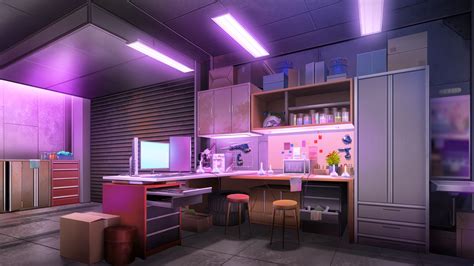 Artstation Garage Anime Style Background Vtuber