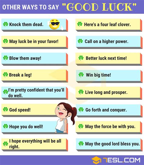 English phrases for bad luck · better luck next time · down on your luck · just my luck! 50 Ways to Say "Good Luck" in Writing & Speaking | "Good ...