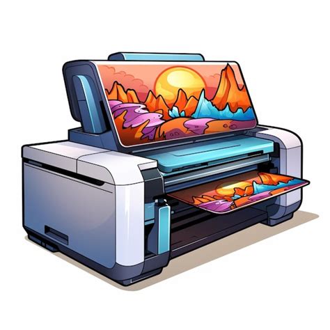 Premium Ai Image Inkjet Printer 2d Cartoon Illustraton On White