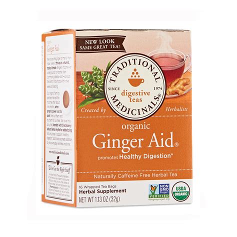 Traditional Medicinals 6 Packs Organic Ginger Aid Tea 16 Teabags