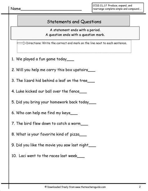Writing Sentences Worksheets Pdf — Db