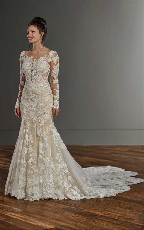 Long Sleeve Lace Fit And Flare Wedding Dress Kleinfeld Bridal Long