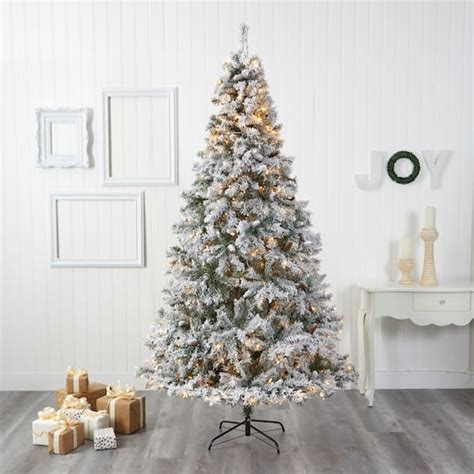 8ft Pre Lit White River Mountain Pine Artificial Christmas Tree Clear