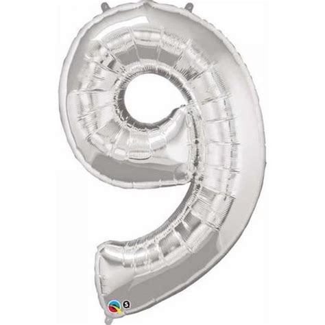 Large Number 9 Silver Balloon Perth Large Number Balloons Perth