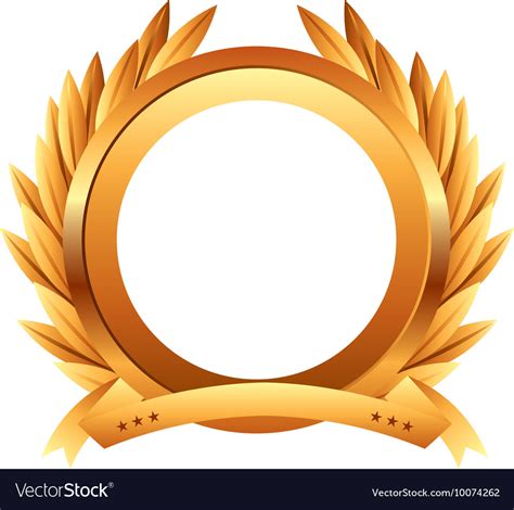 Wreath Gold Award Icon Royalty Free Vector Image