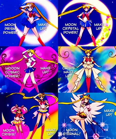 Sailor Moon S Different Transformations Sailor Moom Sailor Moon Usagi Sailor Moon Art