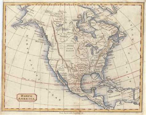 Scull Antique Map Of North America 1812