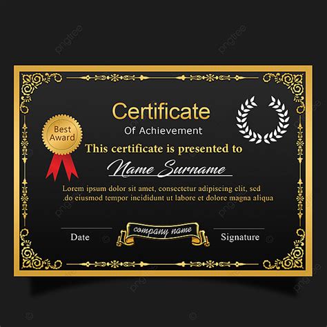 Black Simple Fashion Personal Honor Certificate Template Download On