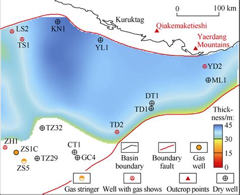 Thickness Map Of Lower Cambrian Source Rock In Tadong Download