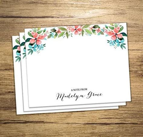 As the nation's top producer of social stationery, our company is here to help you find a design that's perfect for you. Amazon.com: Floral Print Note Cards, Custom Notecards, Personalized Flat Cards, Set Of 15 Custom ...