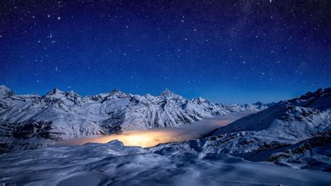 Starry Sky Over Gorner Glacier 4k Ultra 高清壁纸 桌面背景 3840x2160 Id