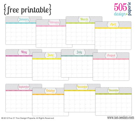 The 12 months of 2021 on one page. Free Printable 2012 Calender {with editable text} - 505 ...