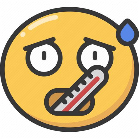 Emoji Emoticon Fever Sick Temperature Thermomoter Icon Download