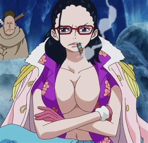 Smoker One Piece Tashigi One Piece Animated Animated  Lowres Screencap 1girl Black