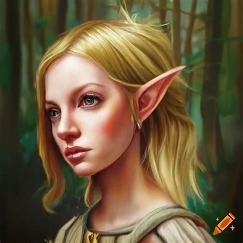 Blonde Medieval Elf In A Mystical Forest On Craiyon
