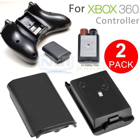 Tsv 2pcs Aa Battery Back Cover Case Shell Pack Fit For Xbox 360