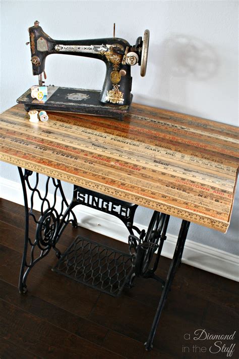 yard stick sewing table makeover antique sewing machine table treadle sewing machines antique