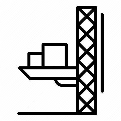 Construction Crane Engineering Equipment Heavy Lift Platform Icon