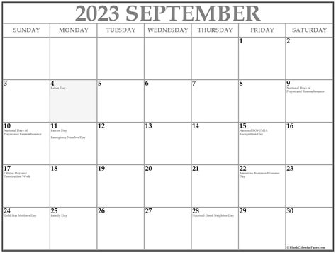 September 2023 Calendar With Holidays Usa Get Calendar 2023 Update