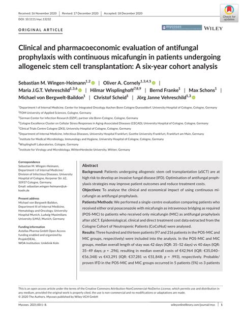 Pdf Clinical And Pharmacoeconomic Evaluation Of Antifungal