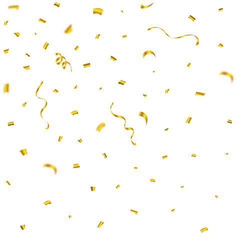 Golden Confetti Explosion Isolated On A Transparent Background Golden